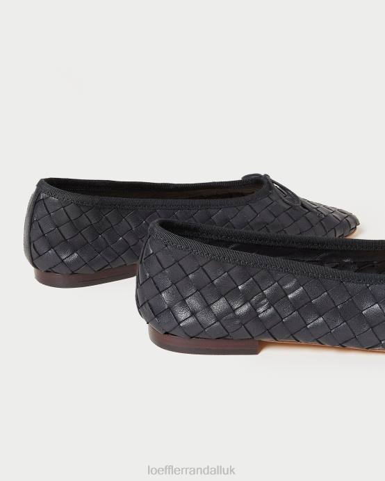Shoes X82V306 Black Women Loeffler Randall Landry Woven Ballet Flat