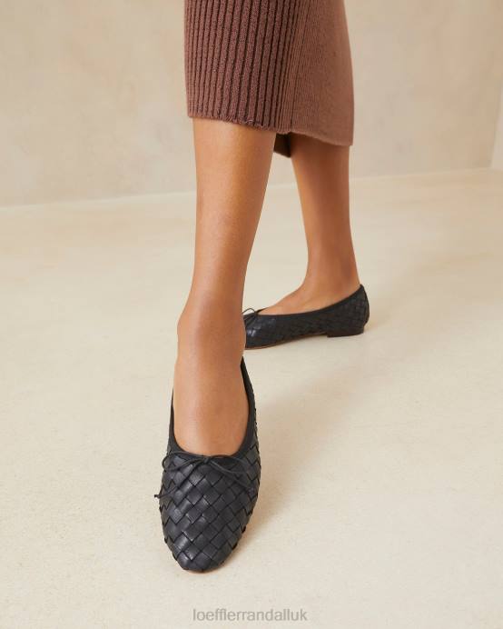 Shoes X82V306 Black Women Loeffler Randall Landry Woven Ballet Flat