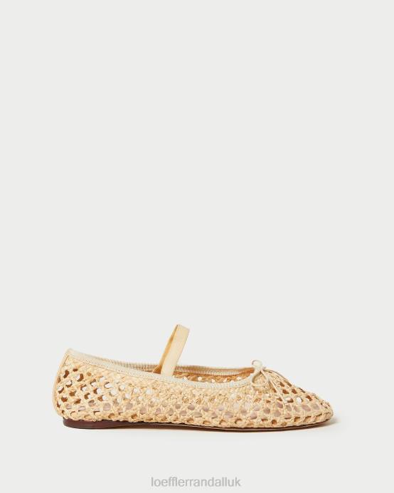 Shoes X82V308 Natural Crochet Women Loeffler Randall Leonie Ballet Flat