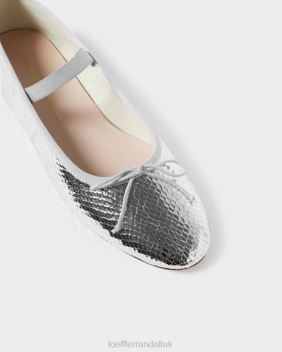Shoes X82V309 Silver Women Loeffler Randall Leonie Ballet Flat