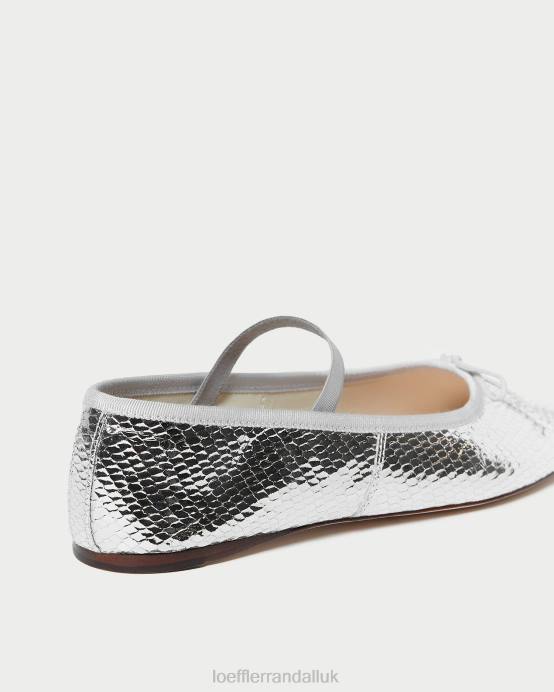 Shoes X82V309 Silver Women Loeffler Randall Leonie Ballet Flat