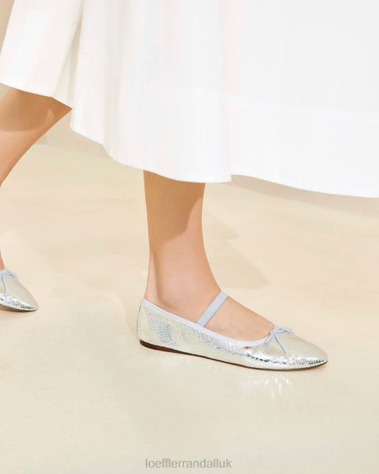 Shoes X82V309 Silver Women Loeffler Randall Leonie Ballet Flat