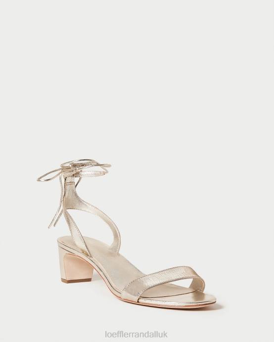 Shoes X82V12 Champagne Women Loeffler Randall Jackie Mid Heel Sandal