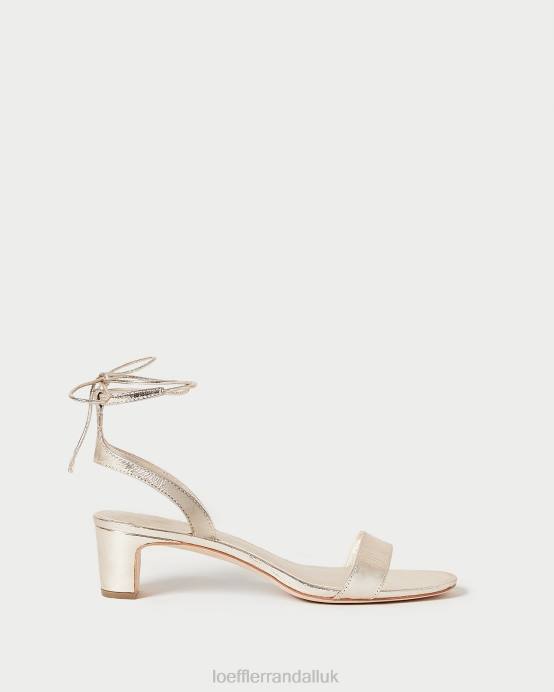 Shoes X82V12 Champagne Women Loeffler Randall Jackie Mid Heel Sandal