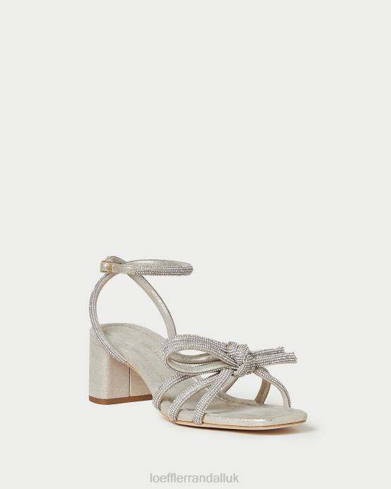 Shoes X82V15 Cappuccino Women Loeffler Randall Mikel Bow Mid-Heel Sandal