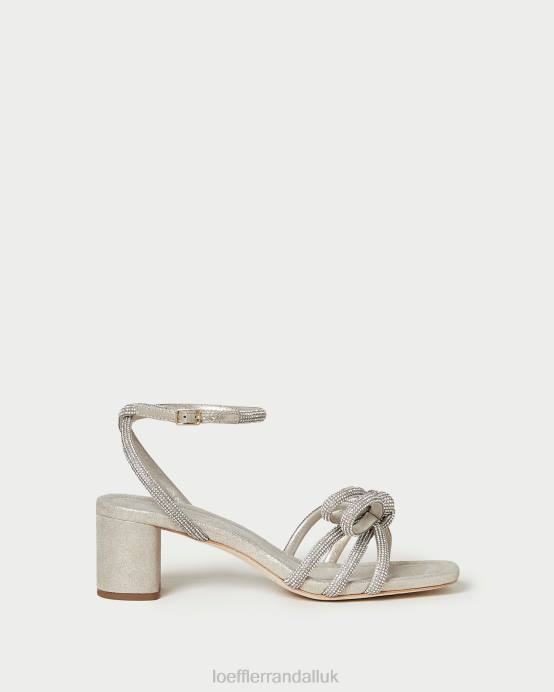 Shoes X82V15 Cappuccino Women Loeffler Randall Mikel Bow Mid-Heel Sandal