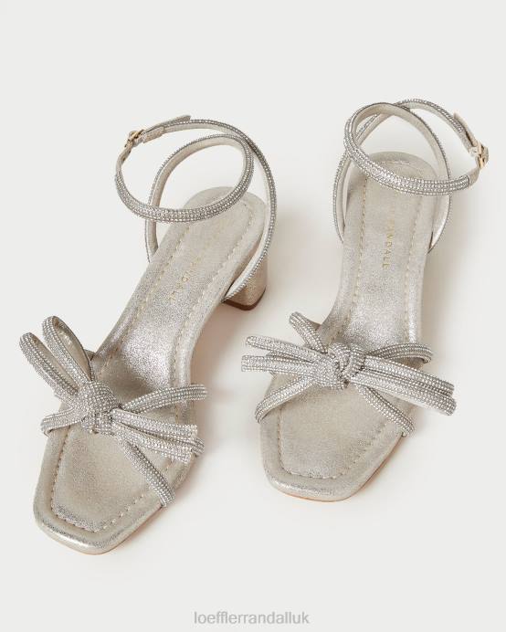 Shoes X82V15 Cappuccino Women Loeffler Randall Mikel Bow Mid-Heel Sandal
