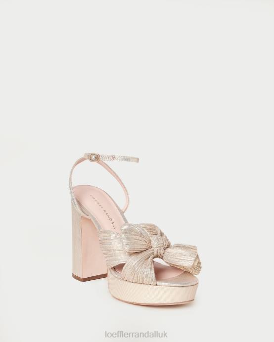 Shoes X82V16 Platinum Women Loeffler Randall Natalia Platform Bow Heel