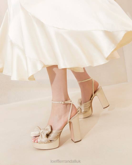 Shoes X82V16 Platinum Women Loeffler Randall Natalia Platform Bow Heel