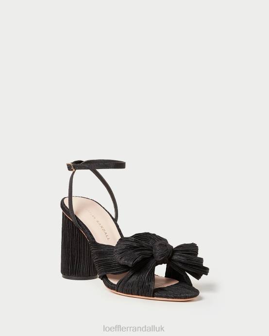 Shoes X82V17 Black Women Loeffler Randall Camellia Pleated Bow Heel