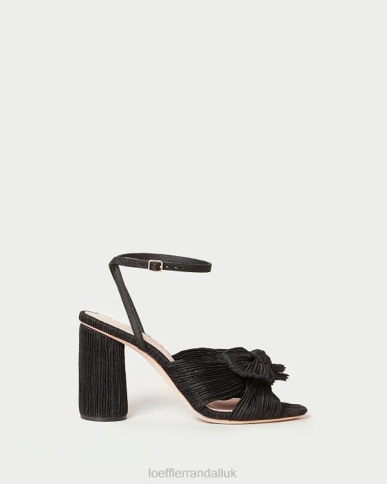 Shoes X82V17 Black Women Loeffler Randall Camellia Pleated Bow Heel