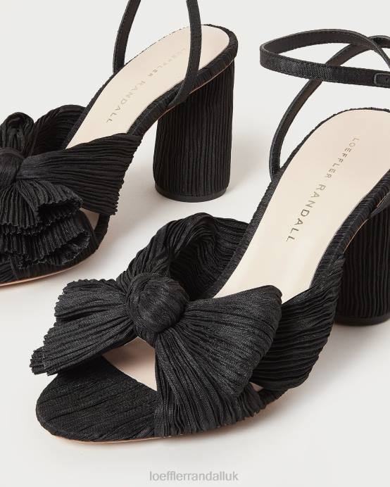 Shoes X82V17 Black Women Loeffler Randall Camellia Pleated Bow Heel