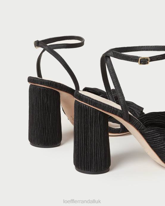 Shoes X82V17 Black Women Loeffler Randall Camellia Pleated Bow Heel