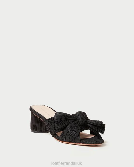 Shoes X82V18 Black Women Loeffler Randall Emilia Pleated Bow Heel