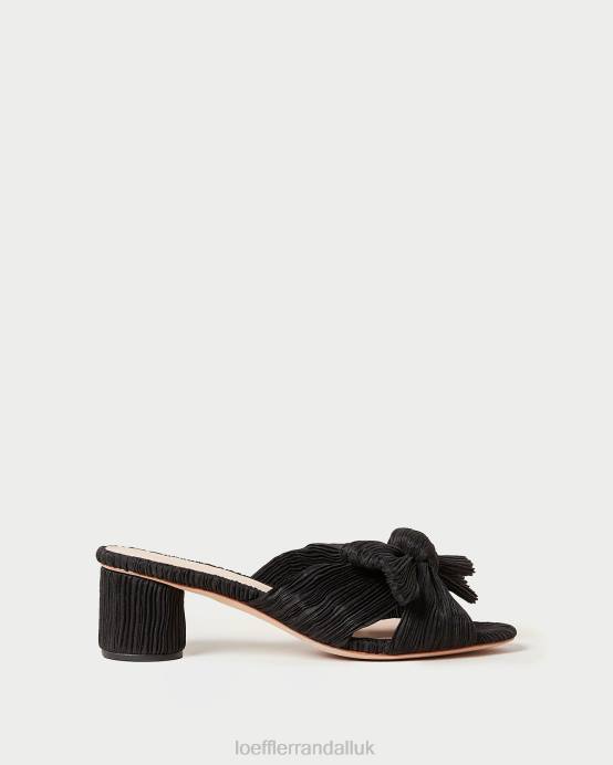 Shoes X82V18 Black Women Loeffler Randall Emilia Pleated Bow Heel