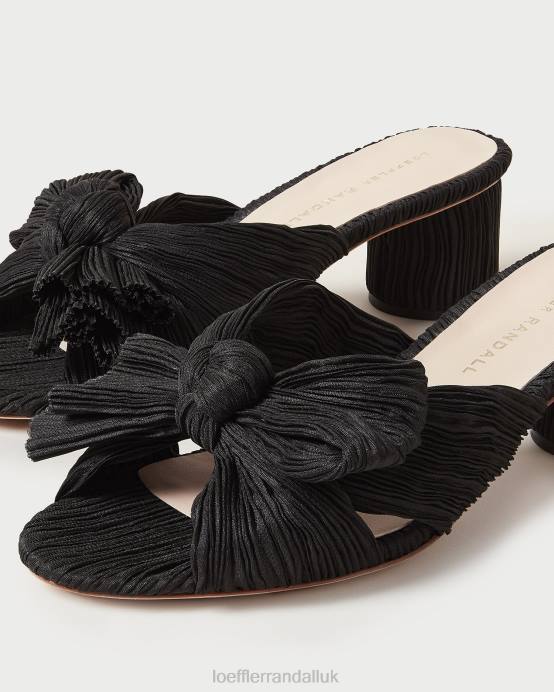 Shoes X82V18 Black Women Loeffler Randall Emilia Pleated Bow Heel