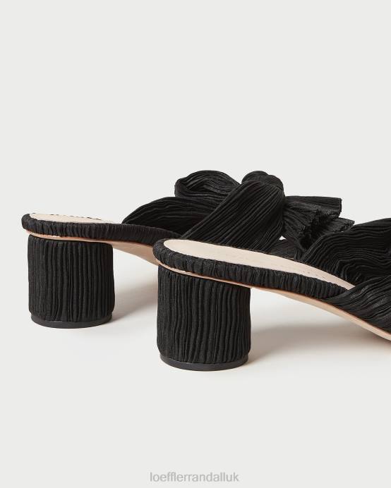Shoes X82V18 Black Women Loeffler Randall Emilia Pleated Bow Heel