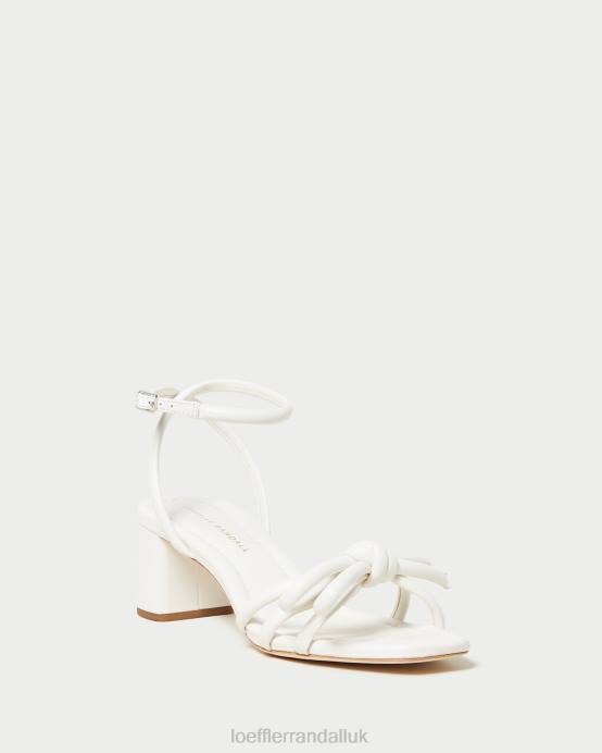 Shoes X82V24 White Women Loeffler Randall Mikel Bow Mid-Heel Sandal