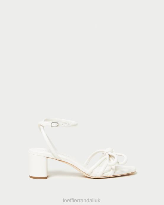 Shoes X82V24 White Women Loeffler Randall Mikel Bow Mid-Heel Sandal