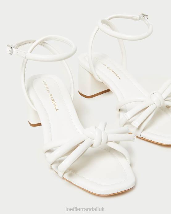 Shoes X82V24 White Women Loeffler Randall Mikel Bow Mid-Heel Sandal