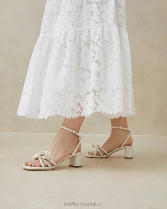 Shoes X82V24 White Women Loeffler Randall Mikel Bow Mid-Heel Sandal