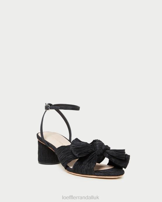 Shoes X82V25 Black Women Loeffler Randall Dahlia Pleated Bow Heel