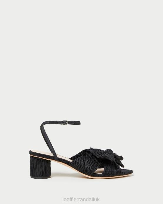 Shoes X82V25 Black Women Loeffler Randall Dahlia Pleated Bow Heel