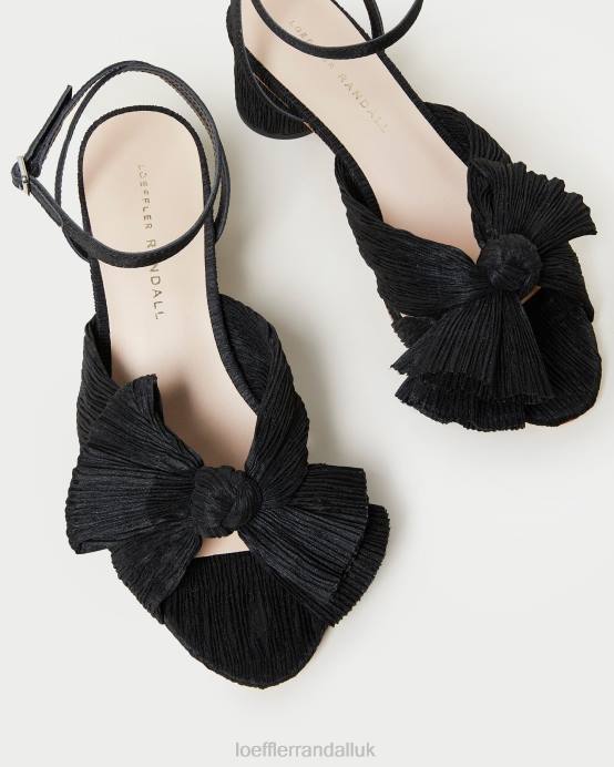 Shoes X82V25 Black Women Loeffler Randall Dahlia Pleated Bow Heel