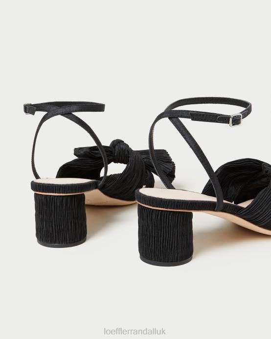 Shoes X82V25 Black Women Loeffler Randall Dahlia Pleated Bow Heel