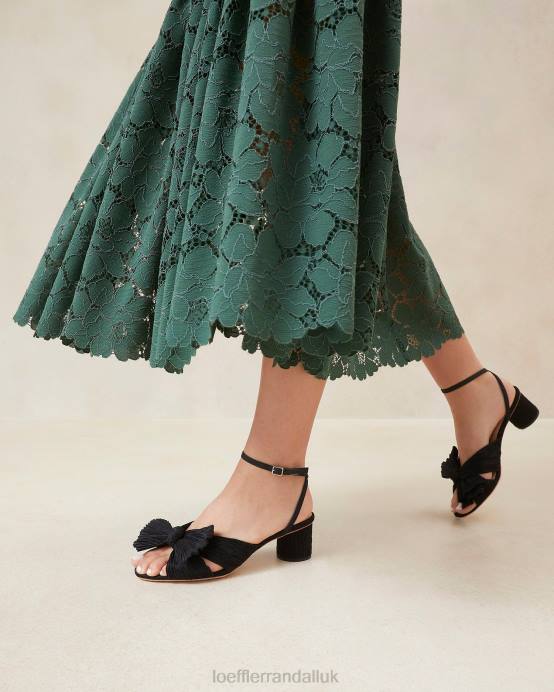 Shoes X82V25 Black Women Loeffler Randall Dahlia Pleated Bow Heel