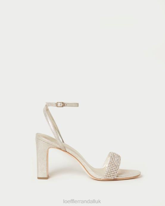 Shoes X82V26 Cappuccino Women Loeffler Randall Shay Rhinestone Heel