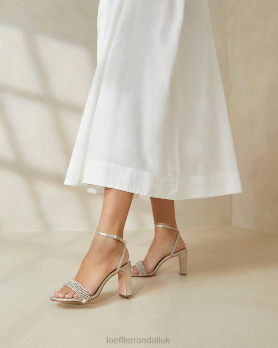 Shoes X82V26 Cappuccino Women Loeffler Randall Shay Rhinestone Heel