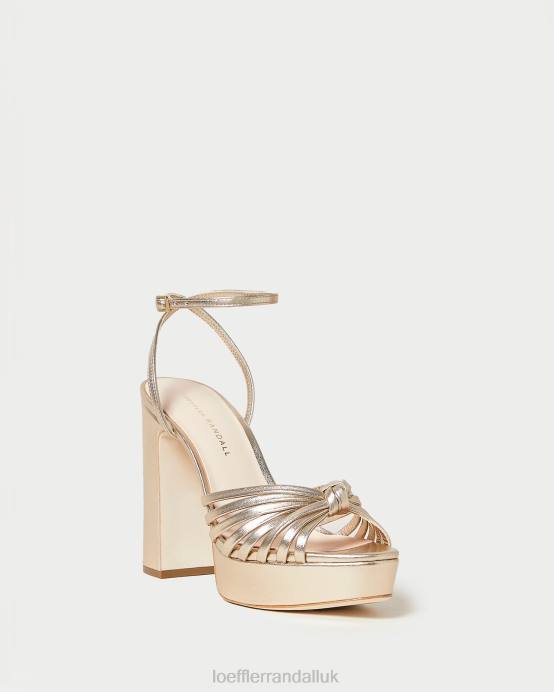 Shoes X82V27 Champagne Women Loeffler Randall Rivka Knot Platform Sandal
