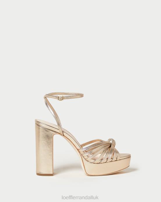 Shoes X82V27 Champagne Women Loeffler Randall Rivka Knot Platform Sandal