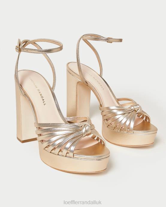 Shoes X82V27 Champagne Women Loeffler Randall Rivka Knot Platform Sandal