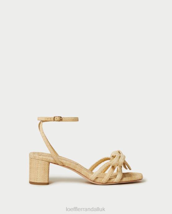 Shoes X82V29 Natural Women Loeffler Randall Mikel Bow Mid-Heel Sandal