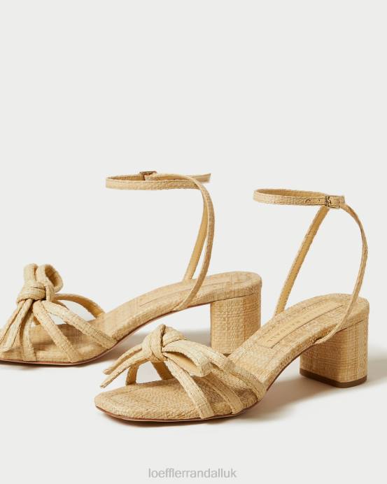 Shoes X82V29 Natural Women Loeffler Randall Mikel Bow Mid-Heel Sandal