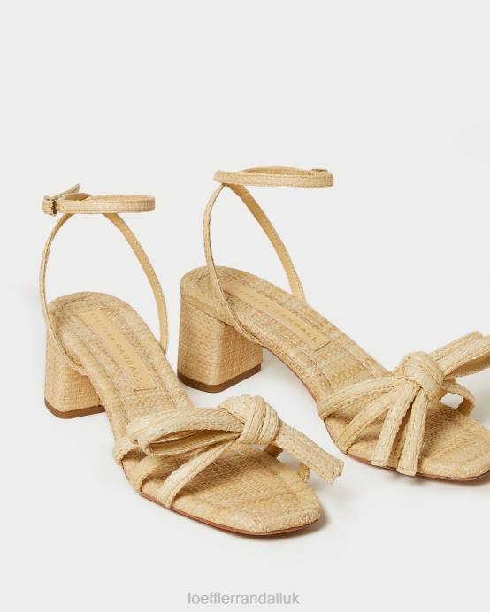 Shoes X82V29 Natural Women Loeffler Randall Mikel Bow Mid-Heel Sandal