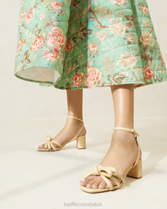 Shoes X82V29 Natural Women Loeffler Randall Mikel Bow Mid-Heel Sandal