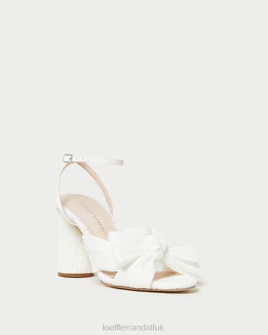 Shoes X82V32 White Women Loeffler Randall Camellia Pleated Bow Heel