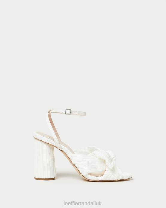 Shoes X82V32 White Women Loeffler Randall Camellia Pleated Bow Heel