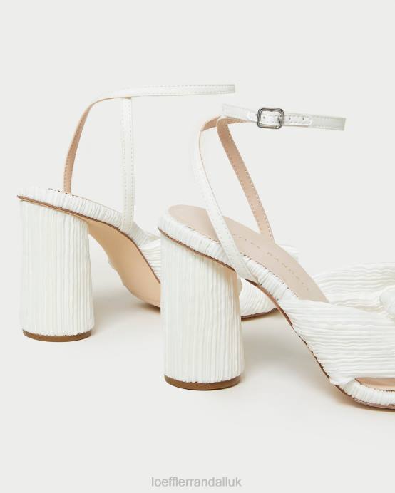 Shoes X82V32 White Women Loeffler Randall Camellia Pleated Bow Heel