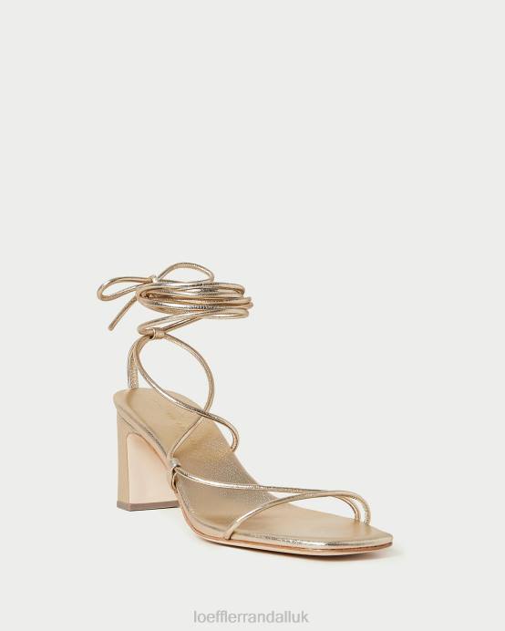 Shoes X82V37 Champagne Women Loeffler Randall Cosette Ankle Wrap Heel