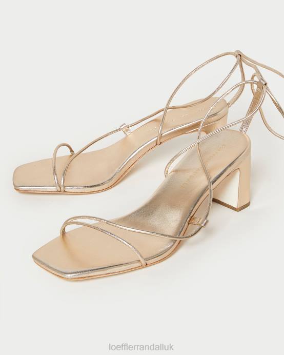 Shoes X82V37 Champagne Women Loeffler Randall Cosette Ankle Wrap Heel