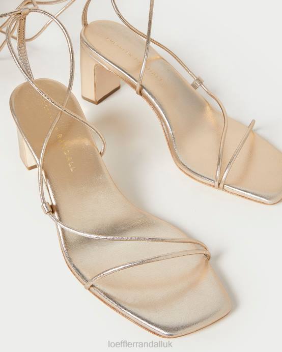 Shoes X82V37 Champagne Women Loeffler Randall Cosette Ankle Wrap Heel