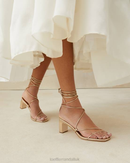 Shoes X82V37 Champagne Women Loeffler Randall Cosette Ankle Wrap Heel