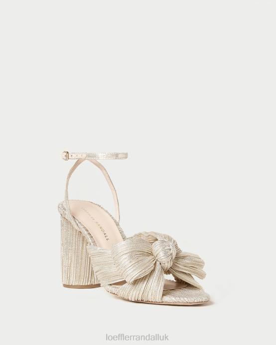 Shoes X82V3 Platinum Women Loeffler Randall Camellia Pleated Bow Heel