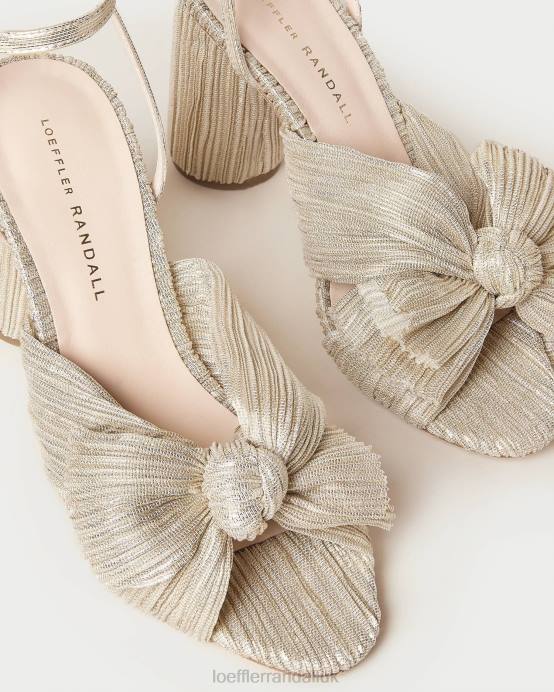 Shoes X82V3 Platinum Women Loeffler Randall Camellia Pleated Bow Heel