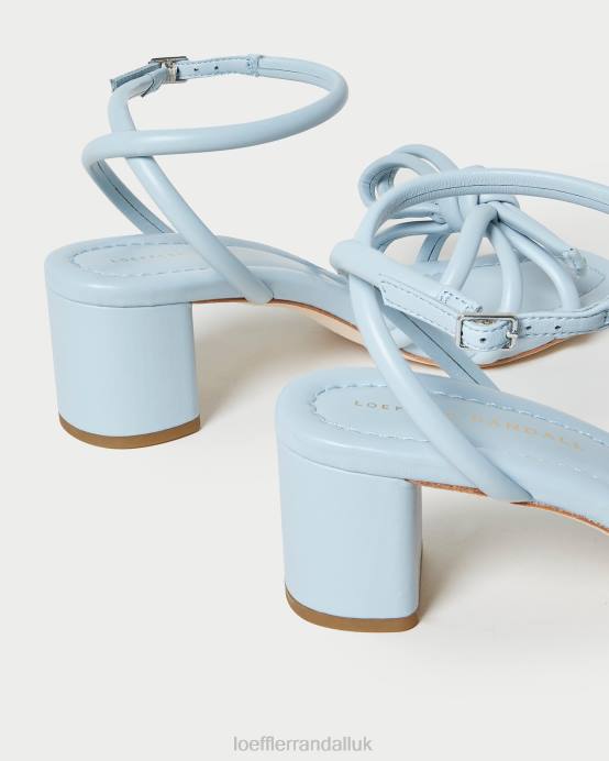 Shoes X82V40 Blue Women Loeffler Randall Mikel Bow Mid-Heel Sandal