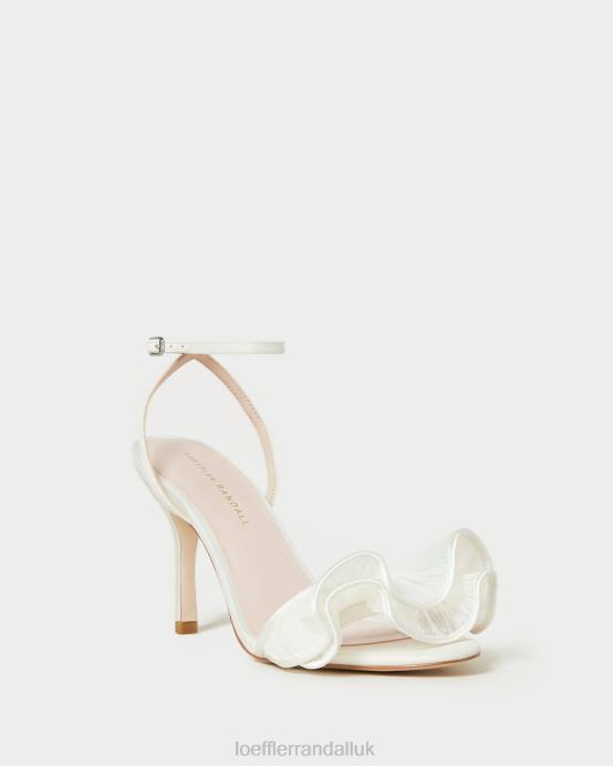 Shoes X82V42 Pearl Women Loeffler Randall Estella Ruffle Heeled Sandal